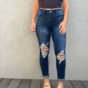American Eagle Blue Ripped Jeggings